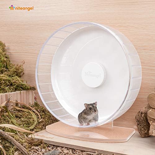 Niteangel Super-Silent Hamster Exercise Wheels: Quiet 10 inch Running Wheel | Can 10.6-13.4" Adjustable Height - No Bend Back Spinner Running for Dwarf Syrian Hamster Gerbils Mice Or Other Small Animal - color: White, size: Medium