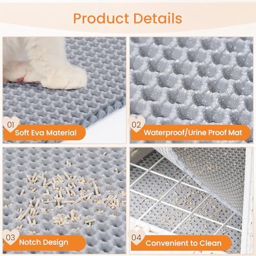 Snughome Cat Litter Box Enclosure Furniture Hidden with Litter Mat, Hidden Washroom Furniture with Door, Handwoven Rattan Cat Washroom Box, Indoor Pet House for Living Room, Bedroom(White) - color: White