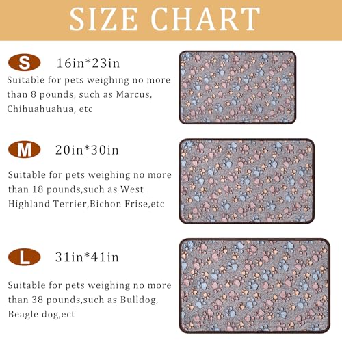 1 Pack 3 Blankets Super Soft Fluffy Premium Fleece Pet Blanket Flannel Paw Printed Throw for Dog Puppy Cat (Small 23x16'', Dark Coffee, Brown, Purple) - color: Dark Coffee, Brown, Purple, size: 23x16 inch(Pack of 3)