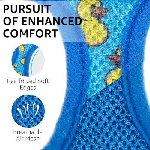 SCENEREAL Cat Harness & Leash Set Escape Proof - Adjustable Air Mesh Vest with Reflective Strips for Kittens, Puppies, Rabbits, Duck S - color: Duck, size: Small(Fit Chest 11.3-12.5in)