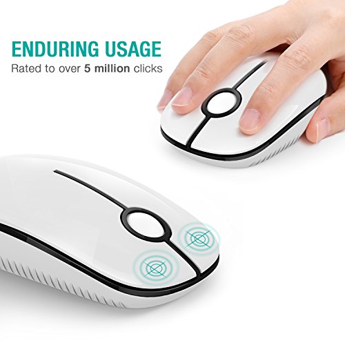 VssoPlor Wireless Mouse, 2.4G Slim Computer Laptop Mouse, Black and White | Portable Mouse, Plug & Play USB Nano Receiver, Quiet Silent Optical Mice for Notebook, PC, Laptop, Computer, Windows, Mac - color: Black and White