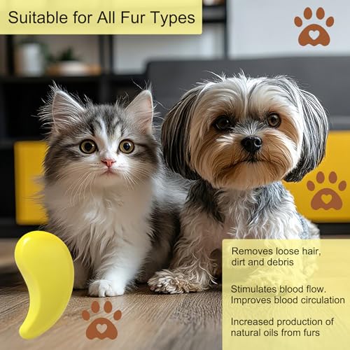 Puppy Brush, Soft Dog Brush for Grooming, Puppy Hair Remover Brush Comb, Grooming Tool for Poodles, Teddy, Yorkies, Maltese, Shih Tzu, Chihuahua, Yellow - color: Yellow