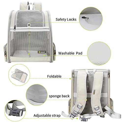 Texsens Innovative Traveler Bubble Backpack Pet Carriers for Cats and Dogs - color: Creamy White