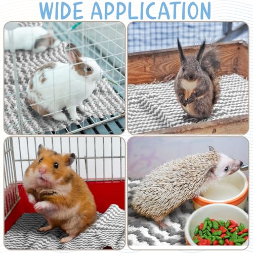 Hahafelt 5 Pcs Waterproof Guinea Pig Fleece Bedding Blankets Absorbent Guinea Pig Cage Liner Washable Small Animal Pee Pad Reusable Pet Blanket Wash Cloth Bedding Mat Pad (Gray,47 x 24 Inch) - color: Gray, size: 47 x 24 Inch