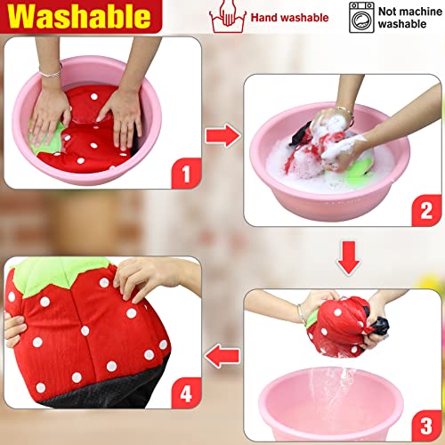 Mygeromon Guinea Pig Bed Rabbit Hideout Cuddle Cup (Strawberry Style) | Washable, Winter, Small Animals Sleeping House, for Ferret, Chinchilla, Bunny - color: Strawberry Style