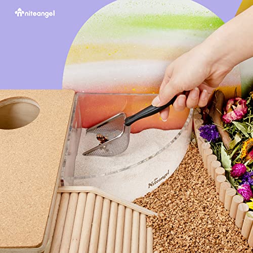 Niteangel Hamster Sand Bath Scoop: Can Removes Clump Waste Keeps Clean Sand | Built to Last for Deeper Hygienic Clean - Stainless Steel Fine Mesh Sand Sifter for Niteangel Sandbath & Fine Sand