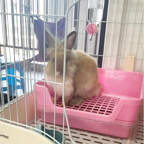 kathson Extra Large Rabbit Litter Box Trainer Rabbit Toilet Small Animal Potty Bunny Litter Pan Box for Adult Guinea Pig Rats Chinchilla Ferret Galesaur (Pink) - color: Pink