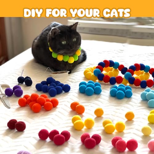 TEAWOO 100Pcs Cat Toys Pom Pom Balls with 2 Launcher Set | Interactive Cat Toy Stuff for Indoor Both Adult & Kitten Toys, 2 launcher & 100 balls - size: 2 launchers & 100 balls