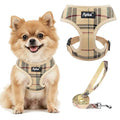 PUPTECK Soft Mesh Dog Harness Small Sized and Leash Set Pet Puppy Cat Comfort Padded Vest No Pull Harnesses, Beige, S - color: Beige, size: S (NECK: 12", CHEST: 14"-18")