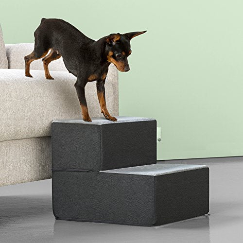 ZINUS Easy Pet Stairs, Pet Ramp, Pet Ladder, X-Small, Grey - size: X-Small