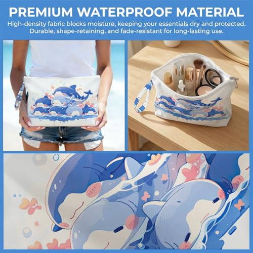 ENGVZ Wet Dry Bag, Waterproof Travel Pouch, Large Zipper Bag For Swimsuits, Diapers, Toiletries, Makeup, Women And Girls Cute Baby Shark - color: Orca