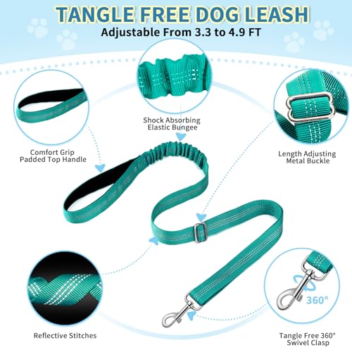 SlowTon No Pull Small Dog Harness and Leash Set with Front Clip | Soft Padded, Neck & Chest Adjustable, Lightweight, Anti-Twist, Puppy Vest Harness Pet Lead Combo for Small Medium Dog, TL XXS - color: Teal, size: XX-Small