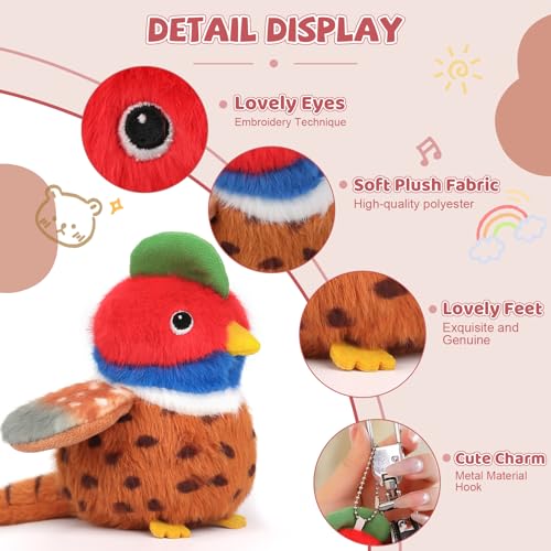 Bird Stuffed Animal Realistic Cute Bird Plush Backpack Pendant Simulation Toy Plush Suitable Christmas Birthday Valentine's Day Gift for Kids - color: Passer Montanus