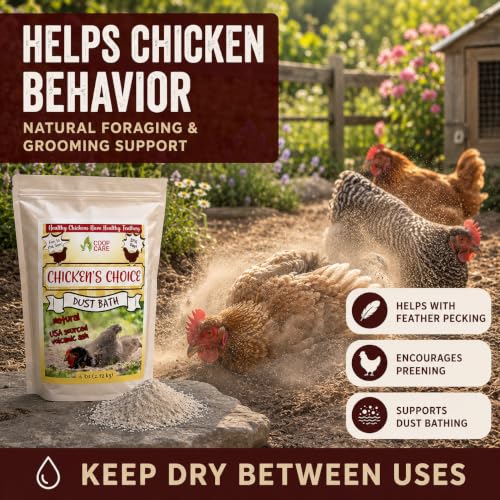 Chicken's Choice Chicken Dust Bath, 6 lb Natural Volcanic Ash Dust Bath for Chickens. Dust Mix for Healthy Chickens, Chinchillas, Small Animals. Made in The USA. Coop Accessories (1, Volcanic Ash)