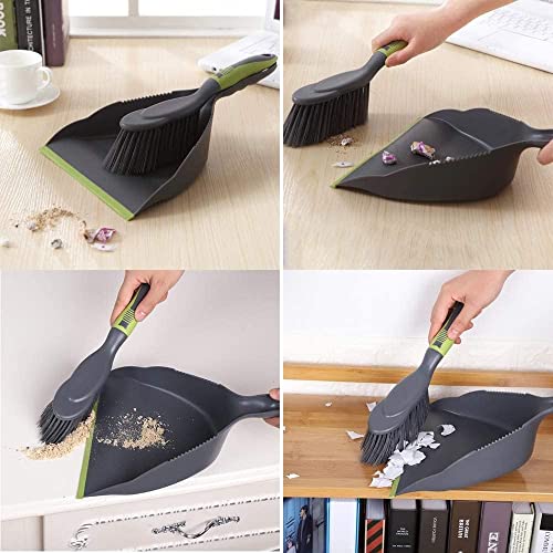 Dust Pan Broom Dustpan Brush - Dust Pans with Brush, Hand Broom and Dustpan Set, Handheld Broom and Dustpan Set, Used to Clean Floors, Tables, Animal Cages, PET Fiber Bristles (3pcs) - size: 3 count