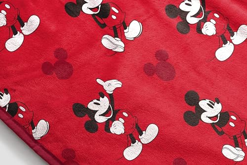 Jay Franco Disney Mickey Mouse Plush Throw Blanket - Measures 50 x 60 Inches - Kids Super Soft Red Fleece Bedding - color: Red - Mickey Mouse