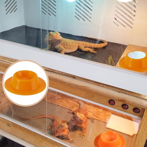 2 Pack Leopard Gecko Food Dish Gecko Calcium Dish Reptile Water Food Bowl Calcium Bowl for Bearded Dragon Lizard Turtle Gecko Jumping Spider