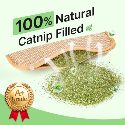 Potaroma Cat Toys Pack of 2 with 6000mg A+ Organic Catnip, Sisal Material | Indoor Kitten Scratching and Kicker Toys, Drives Bored Cats Crazy with Fun Interactive Chew