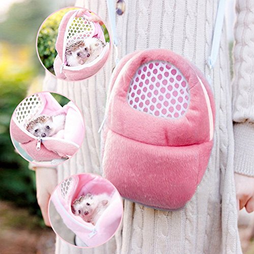 Tbest Pet Carrier Bag Hamster Rat Cat Rabbit Pet Sling Carrier Backpack Hedgehog Chinchilla Ferret Sleeping Outdoor Traveling Bag Handbags Backpack - color: Pink