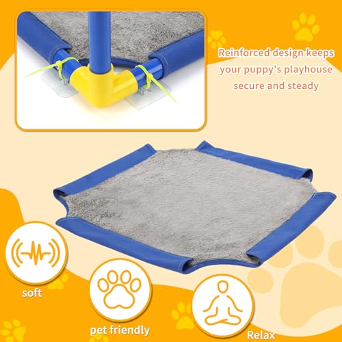 Puppy Play Gym, Dog Activity Center with 8 Hanging Toys, PVC Frame | 8 Enrichment Toys for Busy Play, Soft Mat for Rest, Non-Slip Feet for Stable Play, Adjustable Straps, Cats and Small Pets