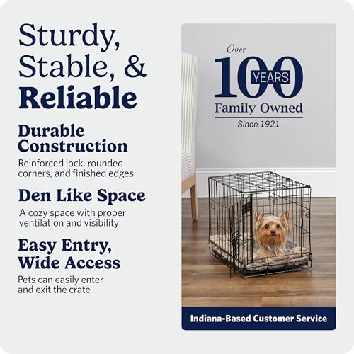 MidWest Homes for Pets 18-Inch iCrate for Tiny Breeds, Up to 10 lbs, Single Door Folding Dog Crate with Divider Panel, Leak-Proof Tray & Secure Latch, Portable, Durable & Easy to Assemble - color: Black - Single Door