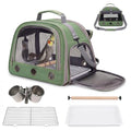 Bird Carrier, Lightweight Breathable Bird Backpack, Portable Wild Bird Carrier with Standing Perch for Parrot Travel Vet Visit (Green) - color: Green