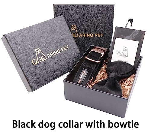 ARING PET Bowtie Dog Collar,Velvet Dog Collars with Removable Bowtie, Adjustable Bowtie Collar for Girl and Boy Dogs. - color: B-Black, size: X-Small (Pack of 1)