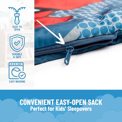Jay Franco Marvel Spiderman Spidey Dots Slumber Sack - Cozy & Warm Kids Lightweight Slumber Bag/Sleeping Bag - color: Blue - Spiderman