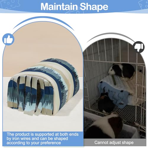 Guinea Pig Hideout Washable Guinea Pigs Tunnel with Curtains Hamster Hideout Cozy Guinea Piggy House Fit for Guinea Pig Cages Soft Guinea Pigs Accessories for Small Animals Hamster/Chinchilla/Bunny - color: Mountains