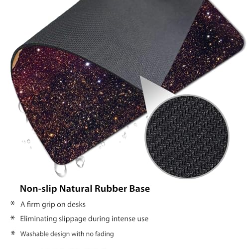 Surprised Space Cat Meme Mouse Pad, Funny Cosmic Kitty Red Nebula Desk Mat | Shocked Orange Tabby Cat Galaxy Background, Fantasy Design, 9.5 x 7.9 Inches, Anti-Slip Base, Cute Smooth Mousepad - color: Brown Dark Red