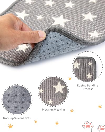 JanYoo 2pcs Rabbit Scratcher Mat Natural Sisal Bunny Scratch Pads Scratching Rug Bunny Resting Mats for Cages, Small Animal Claws and Teeth Care Bedding Accessories for Guinea Pig (15.7x11.8in, Star) - color: 1-Star