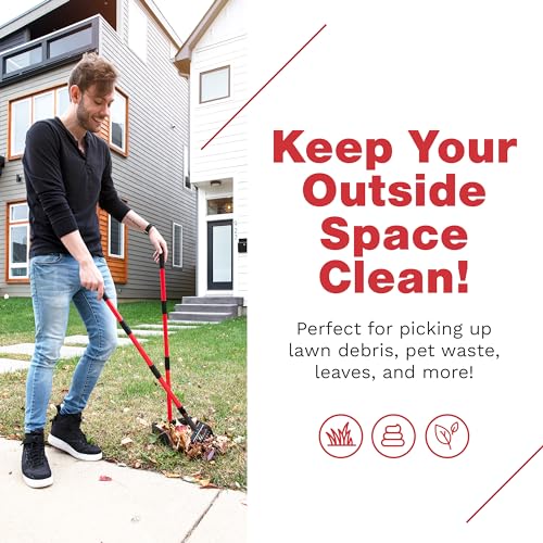 Metal Pooper Scooper for Dogs with Heavy Duty Long Handle Rake & XL Tray | Rustproof Aluminum Poop Scooper for Large Dogs with 9”W 9.5”L Extra Large Tray for Yard, Grass, Dirt & Gravel - color: 2 Piece Set - X Large