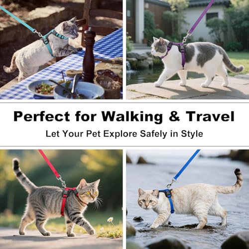 Plutus Pet Adjustable Cat Harness and Leash Set, with Leather Trim | Quick Release, Escape Proof Nylon Vest, for Kitten Small Medium Large Cats, Green - color: Green