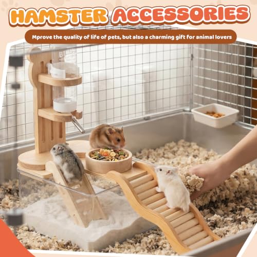 4 Pcs Hamster Cage Accessories Water Bottle Set,Fun Ladder - style: Fun Ladder
