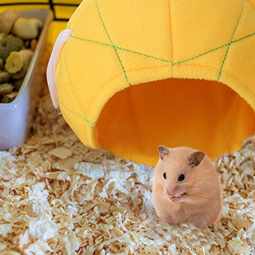 Jetec 2 Pcs Hamster Hammock Hanging Bed for Small Pets | Bed for Hamster Guinea Pig Rat Chinchilla, Banana Pineapple Hanging Nest, Sleep Play Hideout in Small Pet Cage - color: Yellow