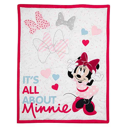Lambs & Ivy Disney Baby Minnie Mouse Love 3-Piece Pink Nursery Crib Bedding Set - color: Minnie Mouse Love
