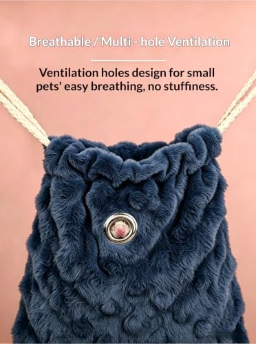 Sugar Glider Bonding Pouch Warm Travel Carrier Hamster Nest & Strap (Pink) | Extra-thick plush carrier for sugar glider & hamster. Features multi-hole ventilation, ideal for short travel with small pets - color: Pink