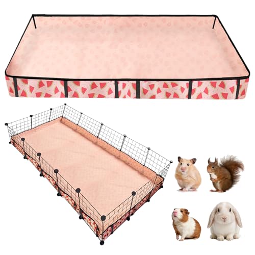 Waterproof Guinea Pig Cage Liners, Washable & Reusable Small Animal Cage Mat, for Rabbit, Hamster, Chinchilla, Hedgehog (Watermelon),C&C 36x60 inches - size: C&C 3x5(36x60 inches)