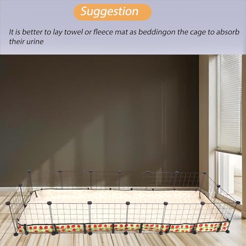 Guinea Pig Cage Liner，Washable Waterproof Oxford Cloth Cage Liners for Small Animals,Hamster Chinchilla Hedgehog Rabbit and Other Small Animals Not Include Cage(24x70 inches) - size: C&C 2x6(24x72 inches)