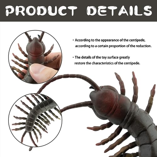 Reptile Figurine Soft Rubber Toy, Tropical Jungle Animals with Centipede, TPR Super Stretch Toy for Kids, Perfect for Gifts, Party Favors, and School Projects (Centipede) - style: Centipede