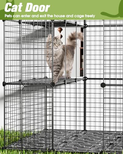 Cat Cages Playpen Indoor, 4 Tier Large Cat Crate Cat Enclosure for Cats, Metal Guinea Pig Cages,Wire Ferret Cage Catio for Kitten,Rabbit,Bunny,Chinchilla,Iguana - size: Non-Wheeled 4-Tier(Stable)