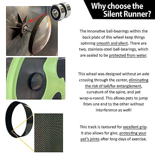 Moon Runner 9" Exercise Wheel for Hamsters - Super Silent Glow in The Dark Wheel with Adjustable Stand