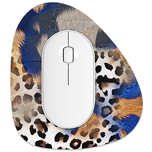 Rimilak Small Mouse Pad 6 x 7 Inch, Irregular Mini Mouse Pad with Non-Slip Rubber Base, Waterproof Compact Mouse Mat for Laptop Computer Wireless Mouse Keyboard Home Office Travel, Blue Gold - color: Blue Gold, size: 7L x 6W inches
