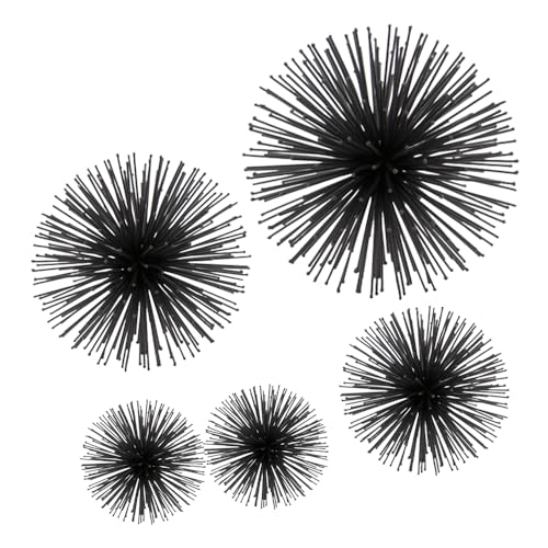 Modern Day Accents 5387 Erizo Urchin X-Small Black Sphere Set of 2, 4" D - color: Black, size: X-Small