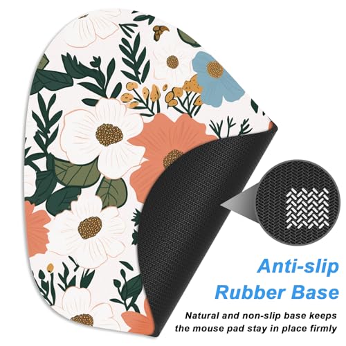 Rimilak Small Mouse Pad 6 x 7 Inch, Irregular Mini Mouse Pad with Non-Slip Rubber Base, Waterproof Compact Mouse Mat for Laptop Computer Wireless Mouse Keyboard Home Office Travel, Beauty Flower - color: Beauty Flower, size: 7L x 6W inches