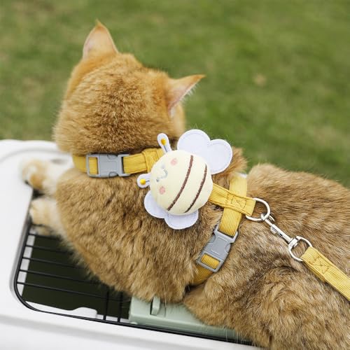 Cat Harness and Leash Set, Cat Harness Escape Proof, Rabbit Harness and Leash Set, Costumes for Cats and Bunny (A, Small) - color: A, size: Small