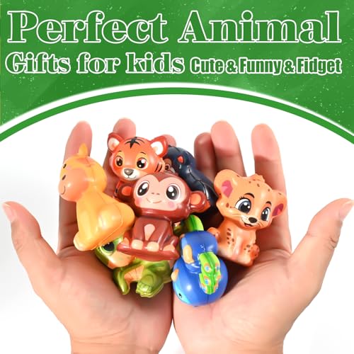 24PCS Party Favors for Kids, Animal Squishy Toys, Goodie Bag Pinata Fillers, Safari Wild Birthday Decorations, Treasure Chest Classroom Prizes,Easter Halloween Christmas Stocking Stuffers Gifts - style: Animal