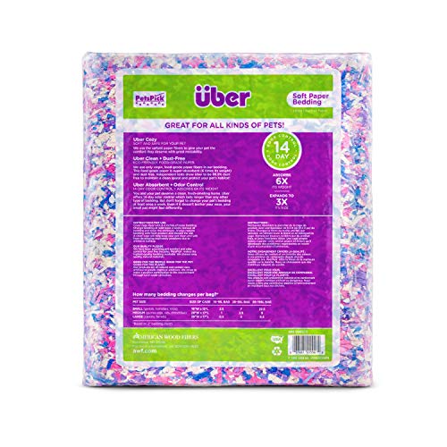 PETSPICK Uber Soft Paper Pet Bedding for Small Animals, Confetti, 56L - color: Confetti, size: 56L