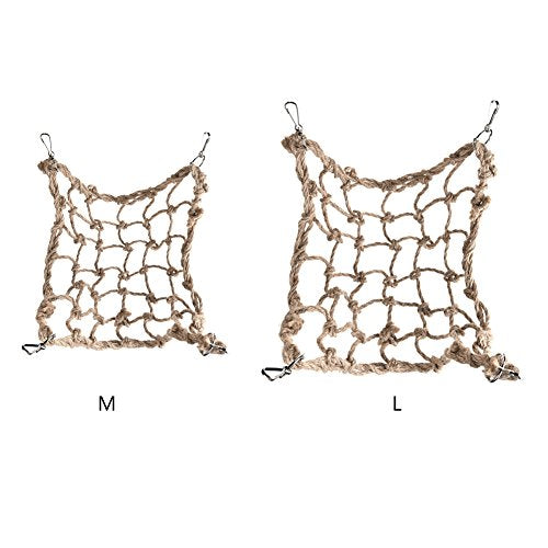 Litewoo Bird Rope Perch Swing Climbing Net Toy Parrot Hammock for Cockatiels Conures Budgie Parakeet Cockatoo Rat Gerbil Chinchilla L - color: XL: 23.62 x 23.62inch/ 60 x 60cm
