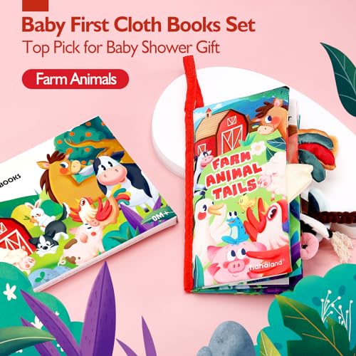 hahaland Baby Books 0-6 Months, Infant Tummy Time Sensory Toys | Touch Feel Book Gifts for Boy Girl 0-3-6-12 Month Baby Shower Birthday Easter Basket Stuffers 1PCS - style: B - Farm - 1 Book